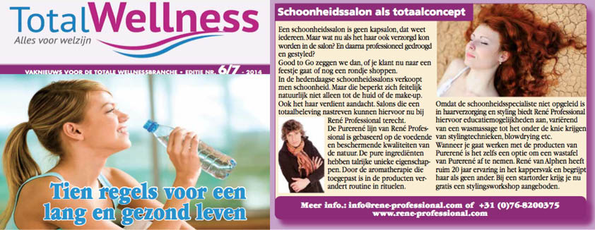 Advertentie René Professional in TotalWellness Juli 2014